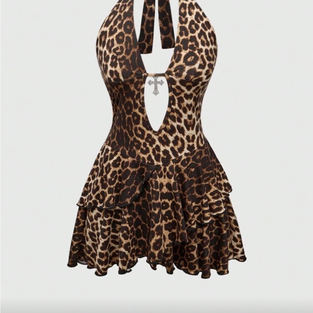 Edikted Leopard Print Mini Dress